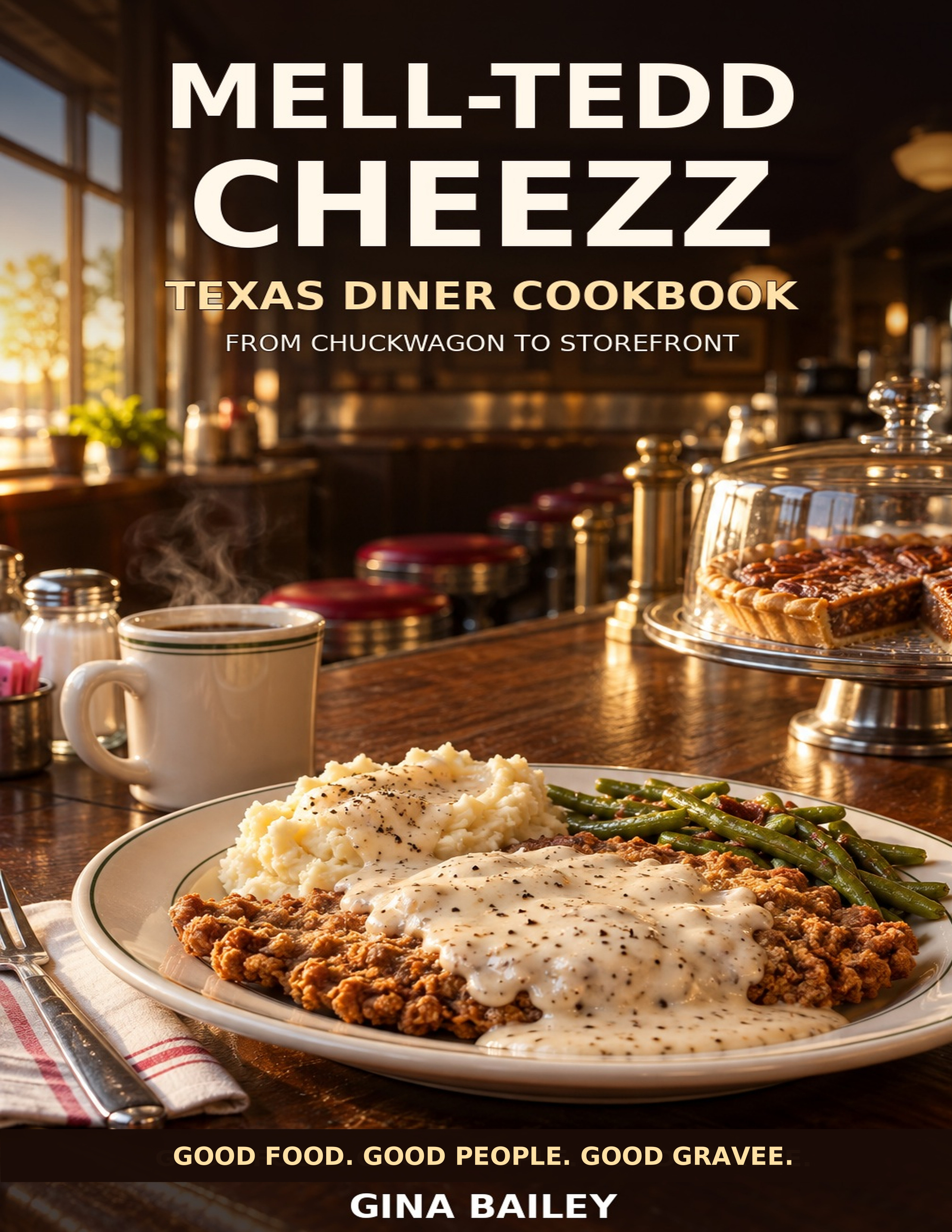 Front cover of the Mell-Tedd Cheezz Texas Diner Cookbook by Gina Bailey